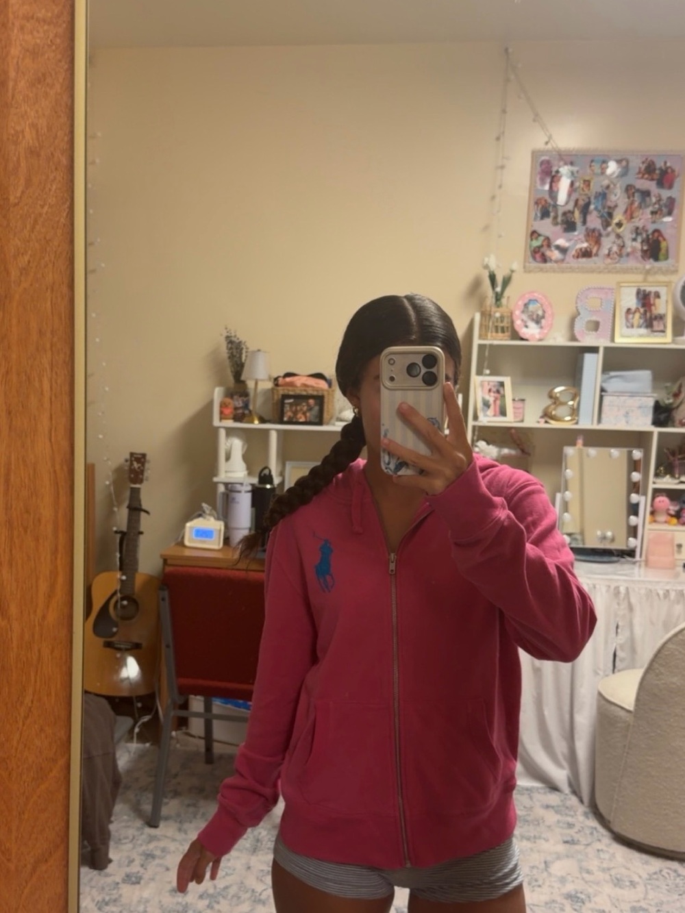 Vintage Y2K Ralph Lauren Pink Zip-Up Hoodie